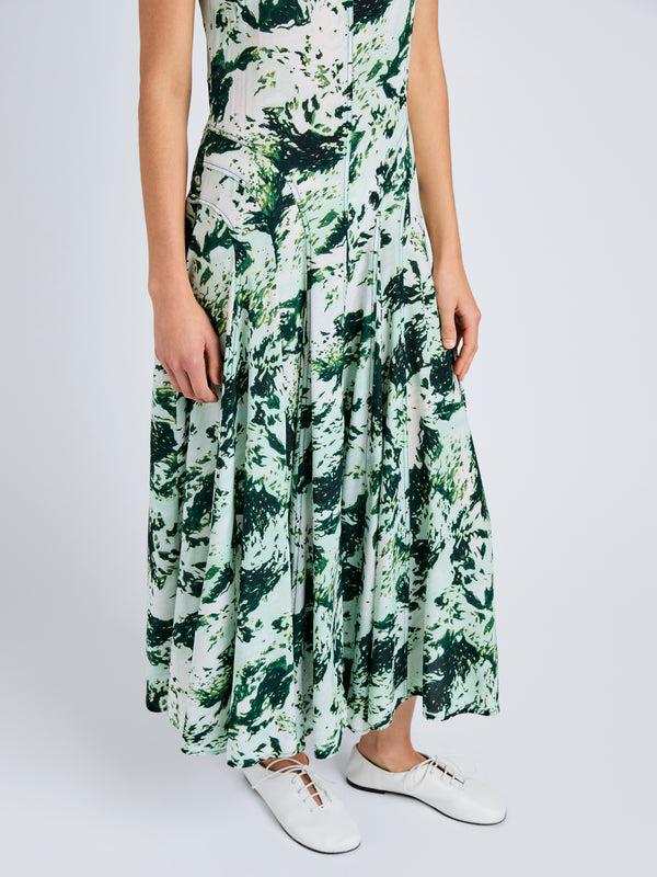Proenza Schouler Proenza Schouler Adelide Dress In Printed Silk Viscose - Dark Green Multi