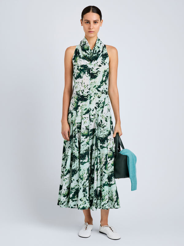 proenza schouler Proenza Schouler Adelide Dress in Printed Silk Viscose - Dark Green Multi