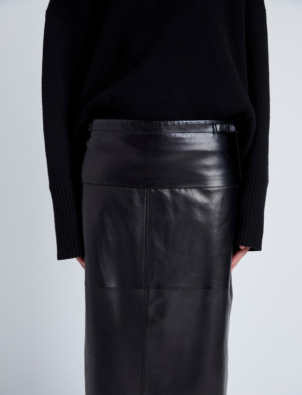Proenza Schouler Proenza Schouler Adriana Skirt In Paper Leather - Black