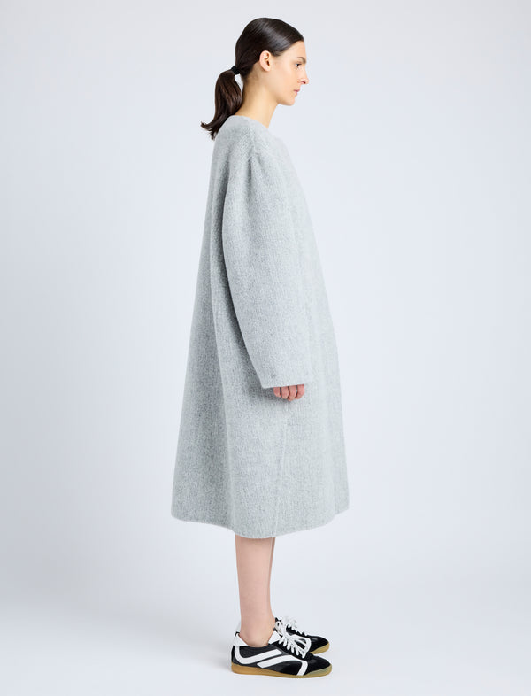 Proenza Schouler Proenza Schouler Albers Coat In Textured Double Face Wool - Light Grey Multi