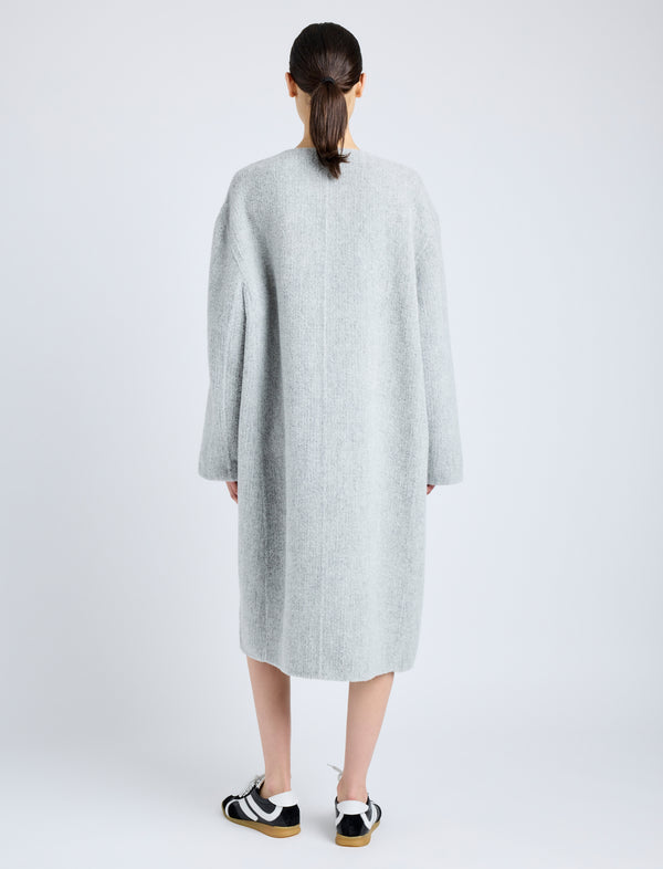 Proenza Schouler Proenza Schouler Albers Coat In Textured Double Face Wool - Light Grey Multi
