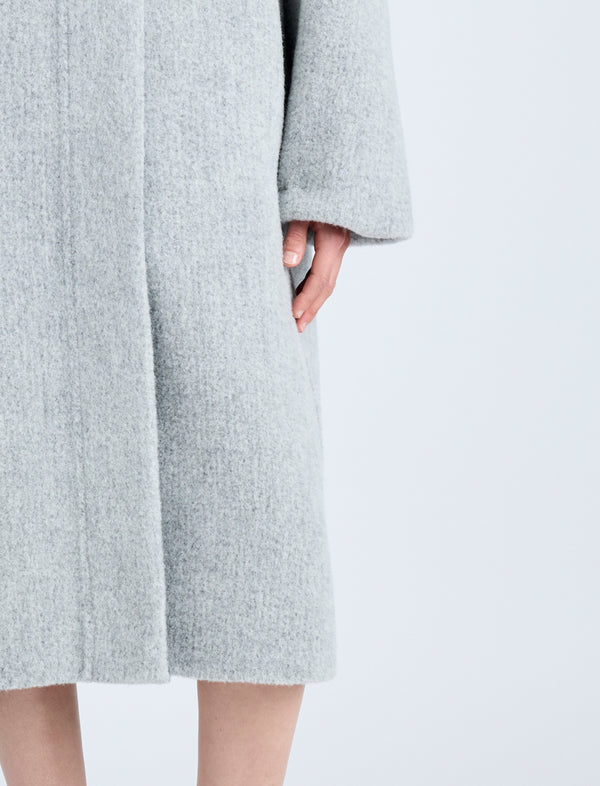 Proenza Schouler Proenza Schouler Albers Coat In Textured Double Face Wool - Light Grey Multi