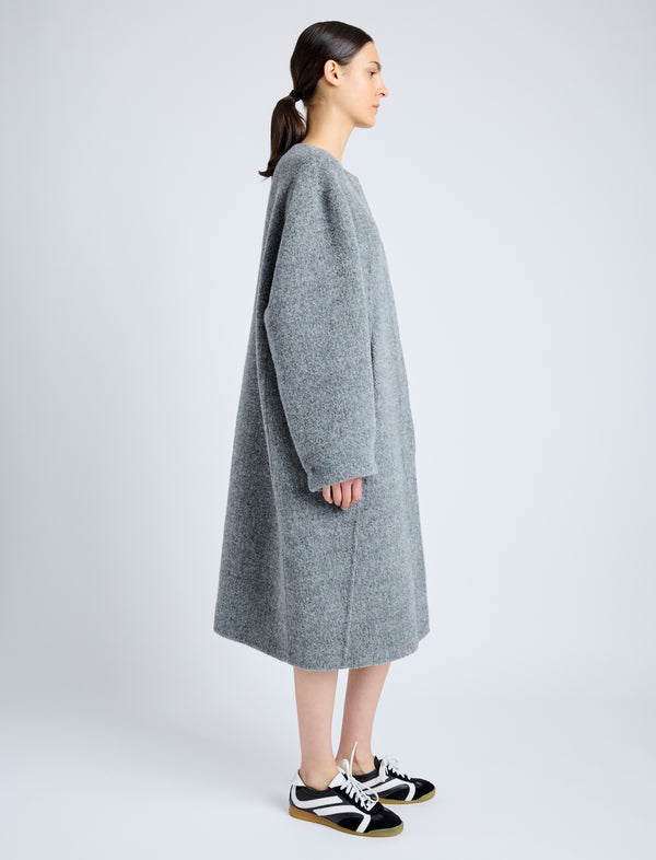 Proenza Schouler Proenza Schouler Albers Coat In Textured Double Face Wool - Dark Grey Multi