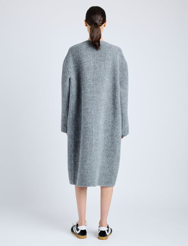 Proenza Schouler Proenza Schouler Albers Coat In Textured Double Face Wool - Dark Grey Multi