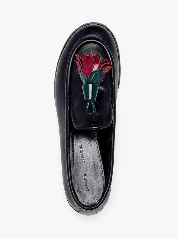 Proenza Schouler Proenza Schouler Albers Loafers In Box Calf - Black / Red