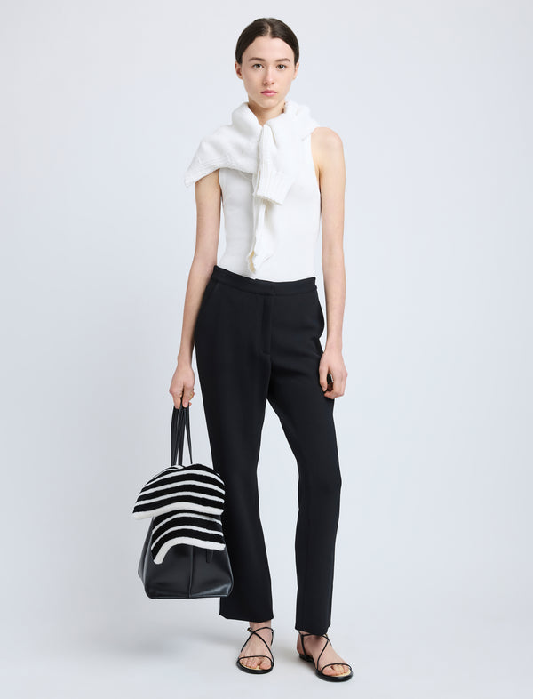 proenza schouler Proenza Schouler Alexia Pant in Bi-Stretch Suiting - Black
