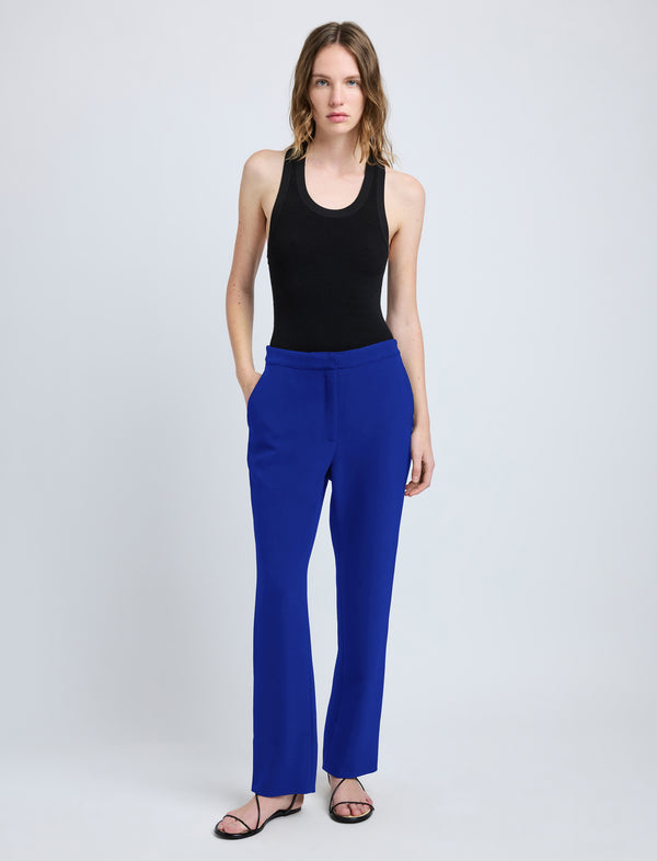proenza schouler Proenza Schouler Alexia Pant in Bi-Stretch Suiting - Cobalt