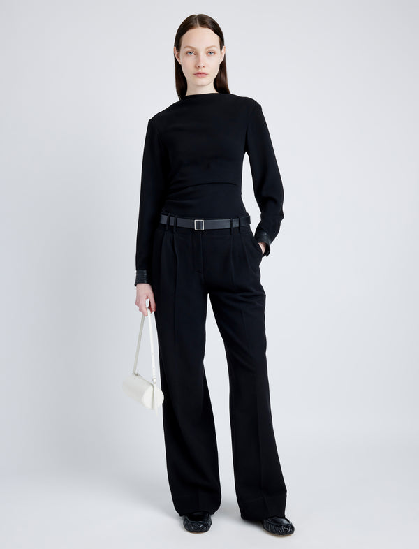 Proenza Schouler Proenza Schouler Alexis Top In Matte Double Crepe - Black