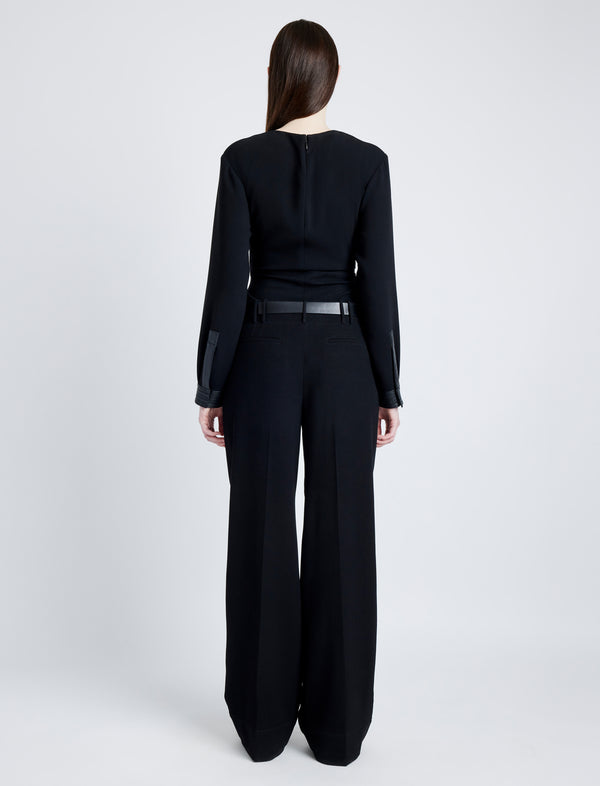 Proenza Schouler Proenza Schouler Alexis Top In Matte Double Crepe - Black