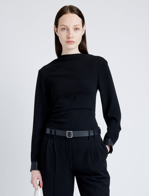 proenza schouler Proenza Schouler Alexis Top in Matte Double Crepe - Black