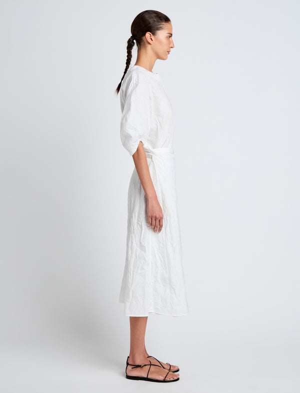 Proenza Schouler Proenza Schouler Alicia Dress In Crinkled Cotton Gabardine - White