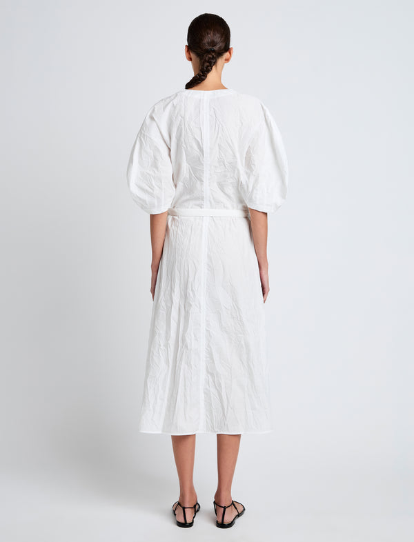Proenza Schouler Proenza Schouler Alicia Dress In Crinkled Cotton Gabardine - White