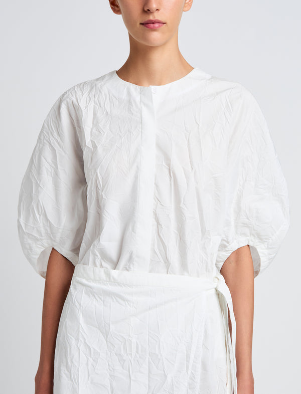 Proenza Schouler Proenza Schouler Alicia Dress In Crinkled Cotton Gabardine - White