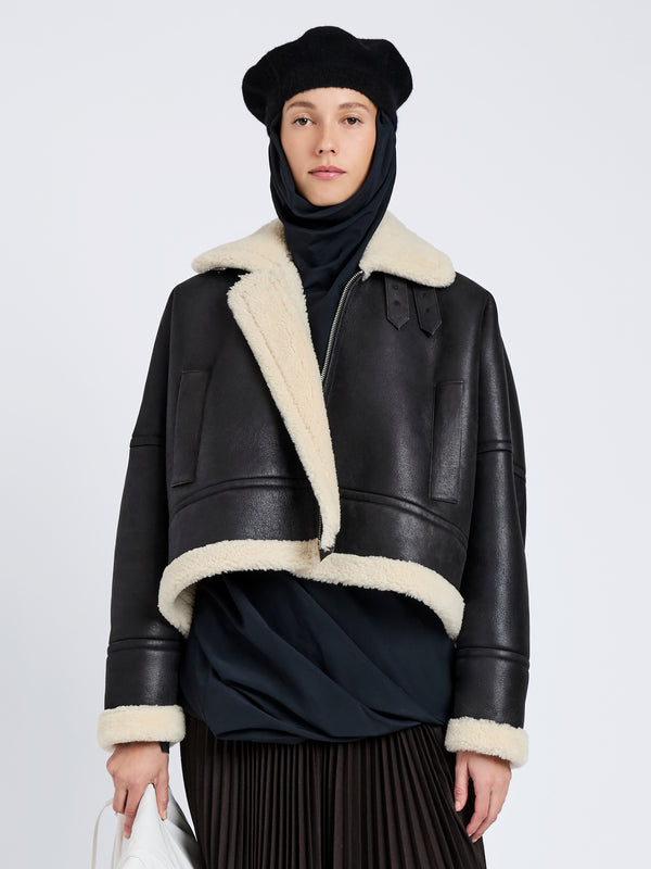 proenza schouler Proenza Schouler Alya Jacket in Shearling - Black/White