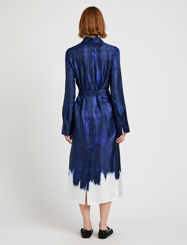Proenza Schouler Proenza Schouler Amaya Dress In Double Printed Silk Twill - Cobalt Multi
