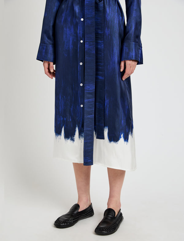 Proenza Schouler Proenza Schouler Amaya Dress In Double Printed Silk Twill - Cobalt Multi