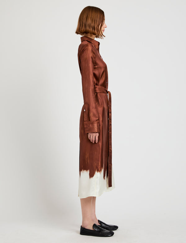 Proenza Schouler Proenza Schouler Amaya Dress In Double Printed Silk Twill - Sienna Multi