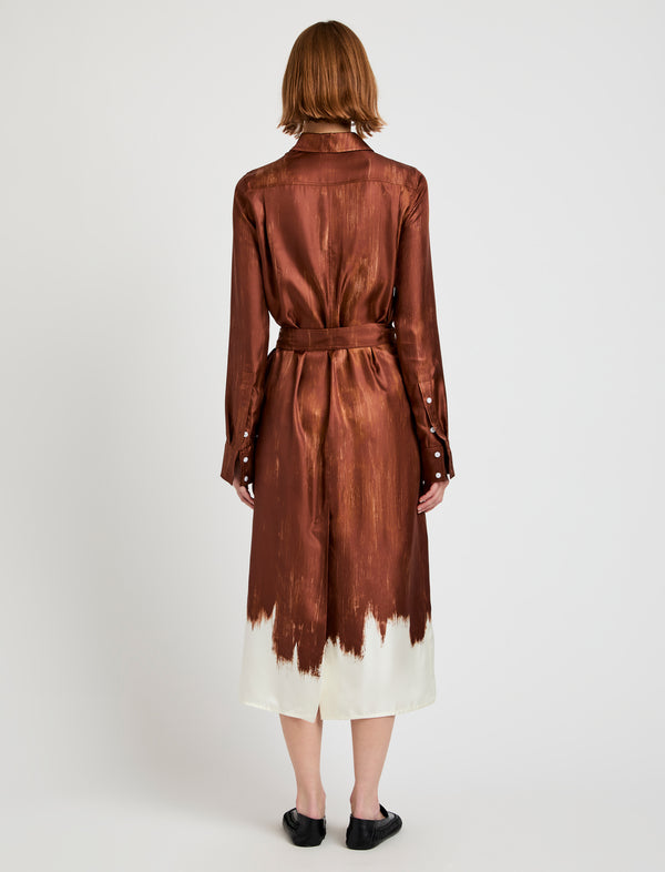 Proenza Schouler Proenza Schouler Amaya Dress In Double Printed Silk Twill - Sienna Multi