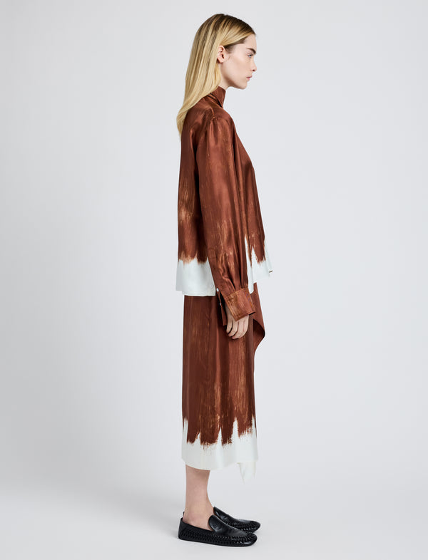 Proenza Schouler Proenza Schouler Amery Skirt In Double Printed Silk Twill - Sienna Multi