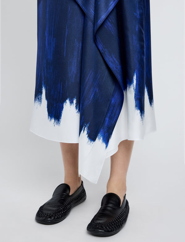 Proenza Schouler Proenza Schouler Amery Skirt In Double Printed Silk Twill - Cobalt Multi