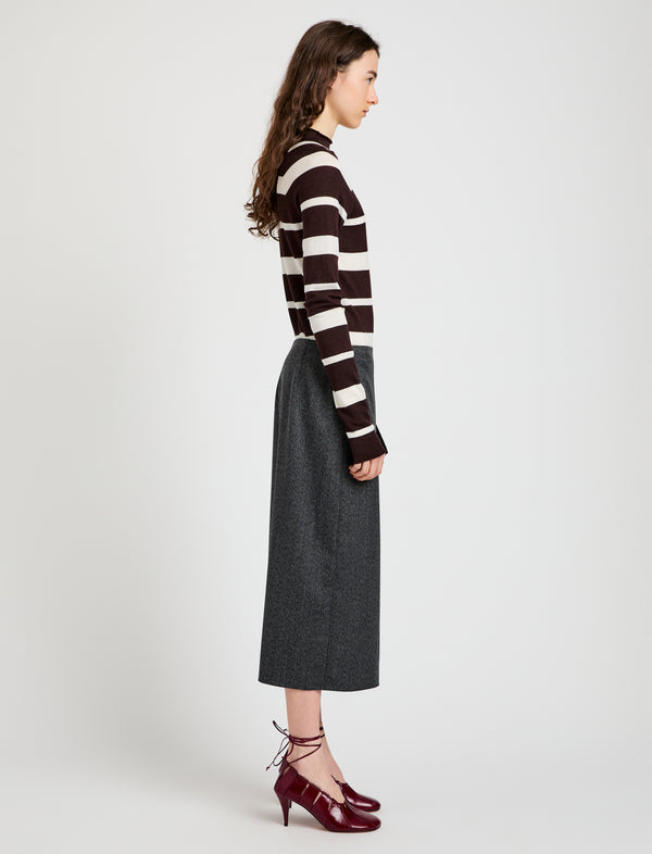 Proenza Schouler Proenza Schouler Amery Skirt In Textured Suiting - Charcoal Melange