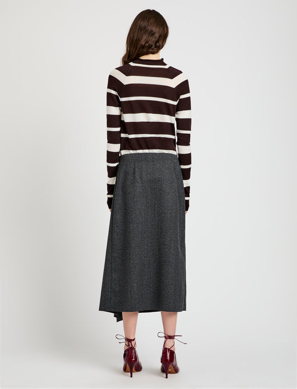 Proenza Schouler Proenza Schouler Amery Skirt In Textured Suiting - Charcoal Melange
