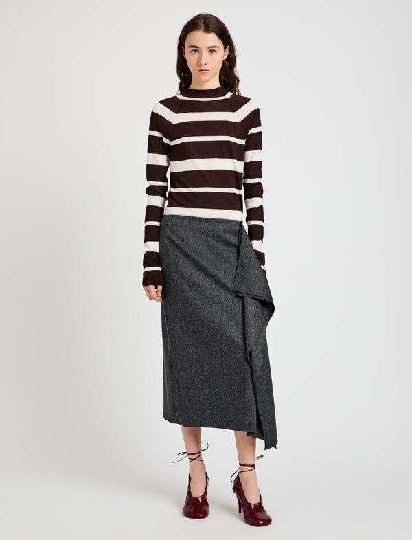 proenza schouler Proenza Schouler Amery Skirt in Textured Suiting - Charcoal Melange