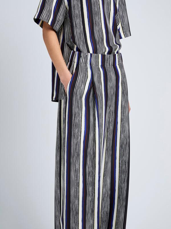 Proenza Schouler Proenza Schouler Amira Pant In Printed Silk Habotai - Black Multi