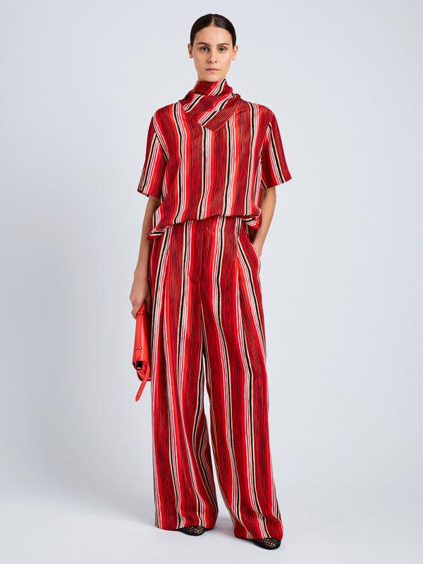 proenza schouler Proenza Schouler Amira Pant in Printed Silk Habotai - Vermillion Multi