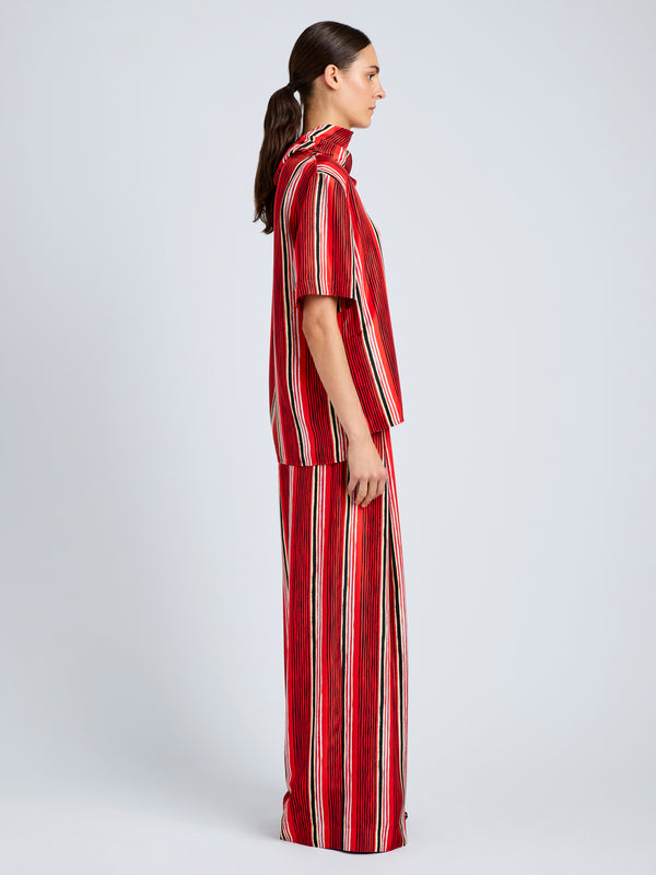 Proenza Schouler Proenza Schouler Amira Top In Printed Silk Habotai - Vermillion Multi