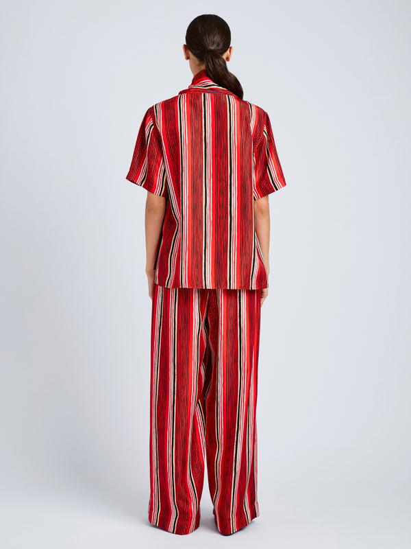 Proenza Schouler Proenza Schouler Amira Top In Printed Silk Habotai - Vermillion Multi