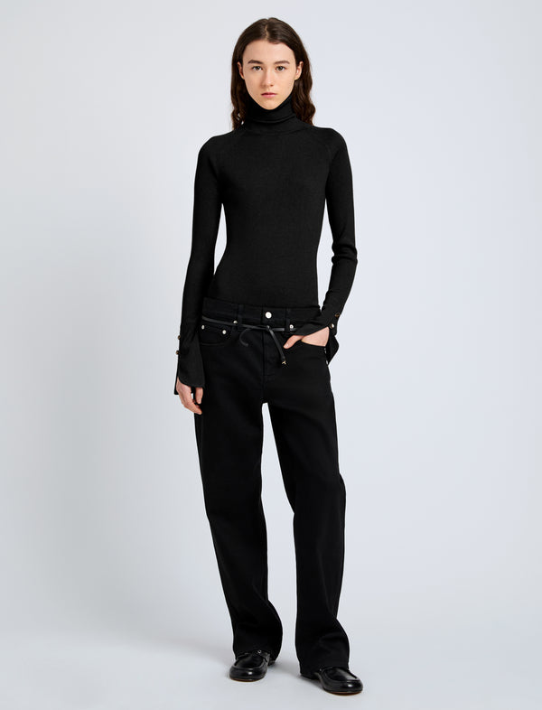 Proenza Schouler Proenza Schouler Belle Top In Silk Cashmere - Black