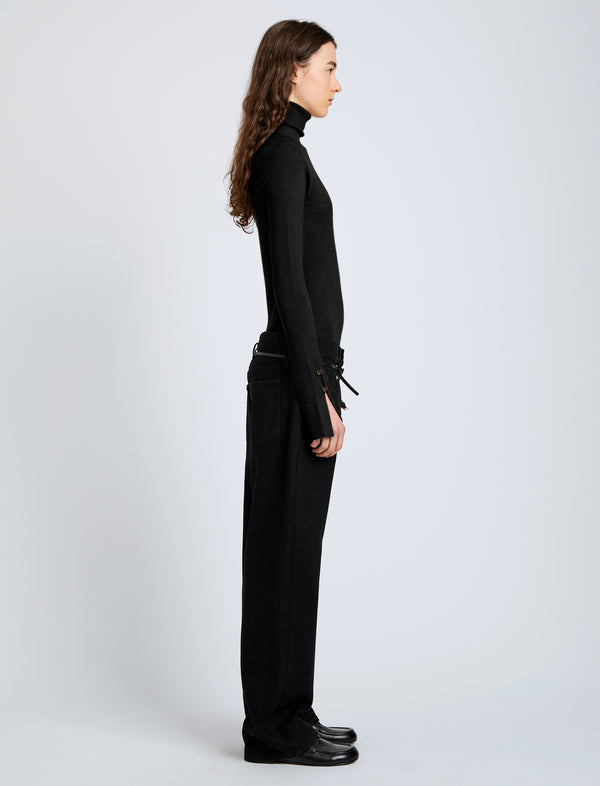 Proenza Schouler Proenza Schouler Belle Top In Silk Cashmere - Black