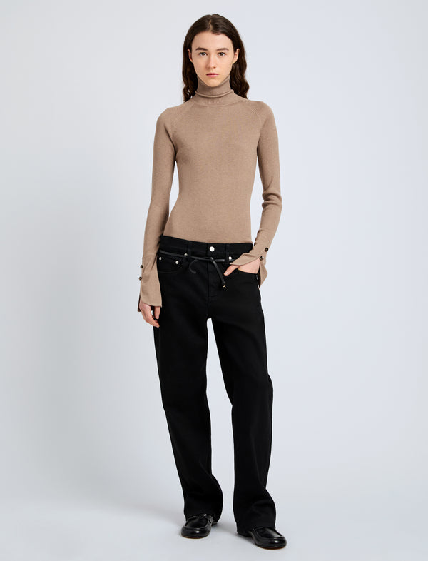 Proenza Schouler Proenza Schouler Belle Top In Silk Cashmere - Taupe