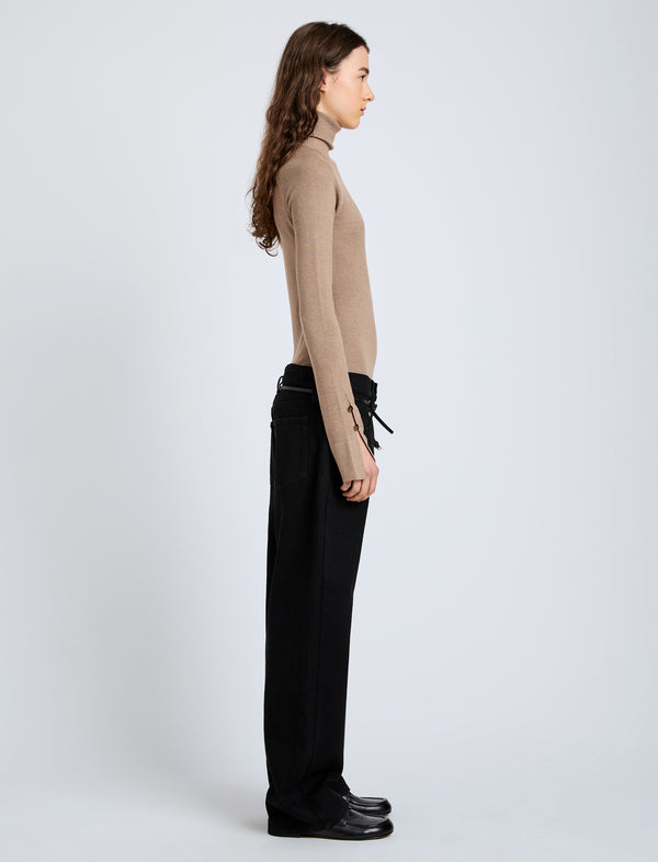 Proenza Schouler Proenza Schouler Belle Top In Silk Cashmere - Taupe