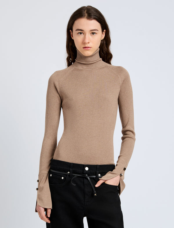 proenza schouler Proenza Schouler Belle Top in Silk Cashmere - Taupe