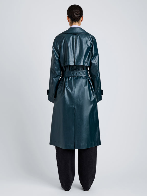 Proenza Schouler Proenza Schouler Benedetta Trench Coat In Coated Cotton - Bottle Green