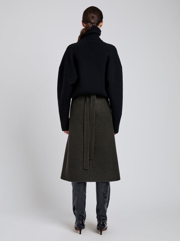 Proenza Schouler Proenza Schouler Bodhi Skirt In Boucle Twill Suiting - Wood