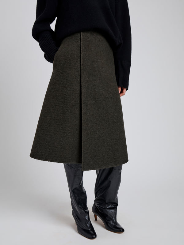 Proenza Schouler Proenza Schouler Bodhi Skirt In Boucle Twill Suiting - Wood