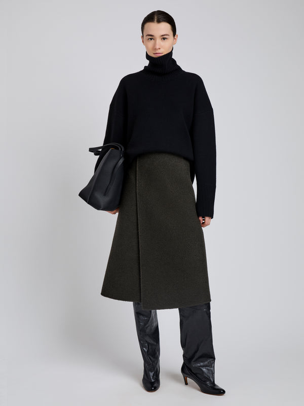 proenza schouler Proenza Schouler Bodhi Skirt in Boucle Twill Suiting - Wood