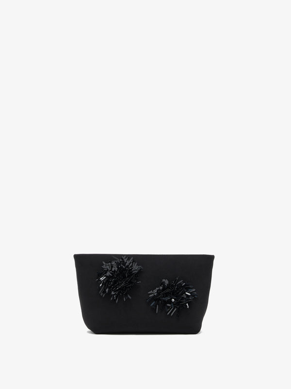 proenza schouler Proenza Schouler Bond Clutch in Embroidered Compact Crepe - Black