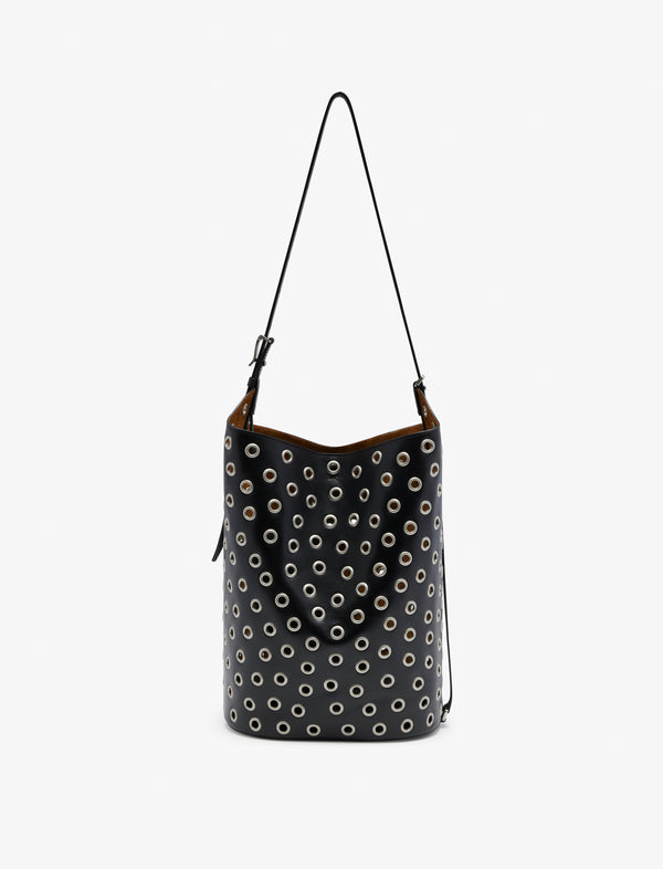 Proenza Schouler Proenza Schouler Brant Bucket Bag In Eyelet Covered Smooth Calf - Black