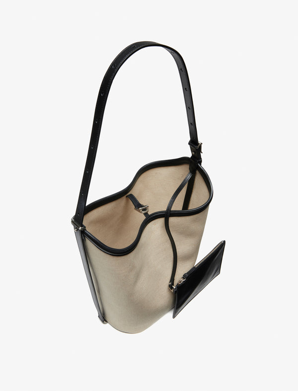 Proenza Schouler Proenza Schouler Brant Bucket Bag In Natural Linen - Natural / Black
