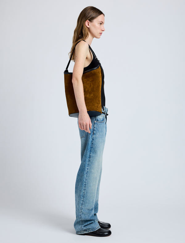 proenza schouler Proenza Schouler Brant Bucket Bag in Soft Suede - Fern