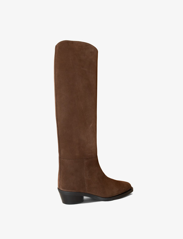 Proenza Schouler Proenza Schouler Bronco Knee High Boots In Suede - Chocolate