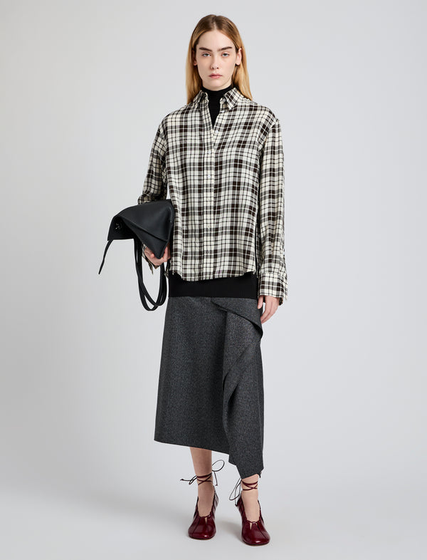 Proenza Schouler Proenza Schouler Bronwen Top In Crinkled Plaid - Bark Multi