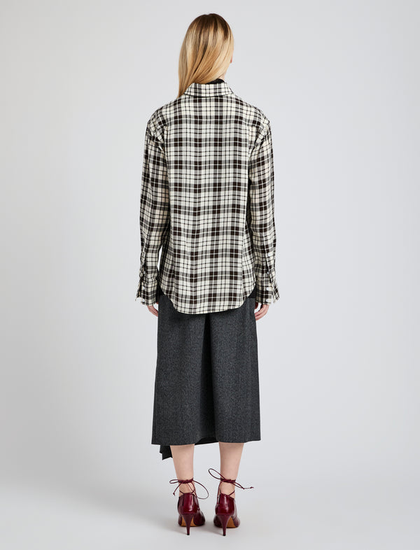 Proenza Schouler Proenza Schouler Bronwen Top In Crinkled Plaid - Bark Multi