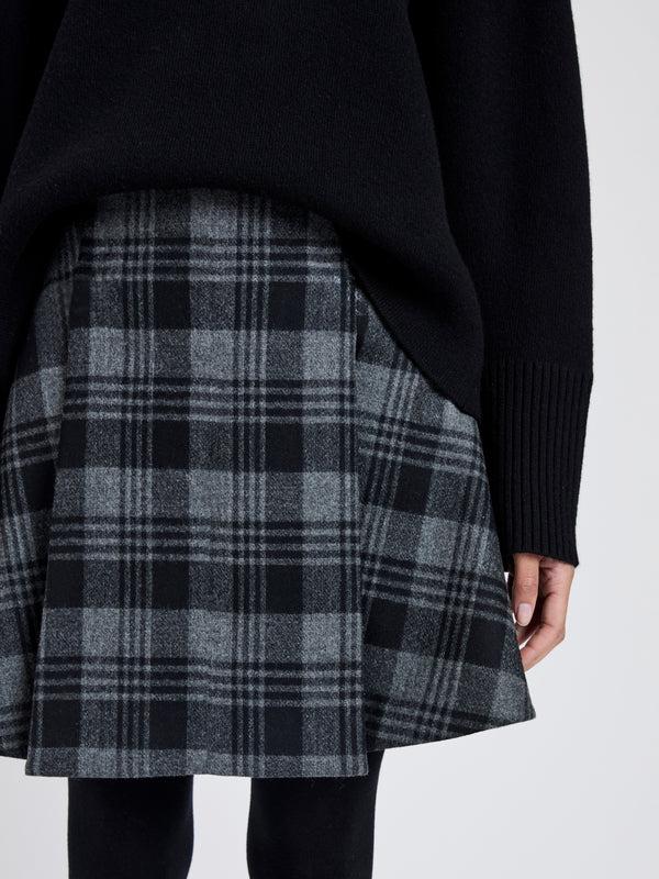 Proenza Schouler Proenza Schouler Cassia Skirt In Plaid Wool Suiting - Grey Multi
