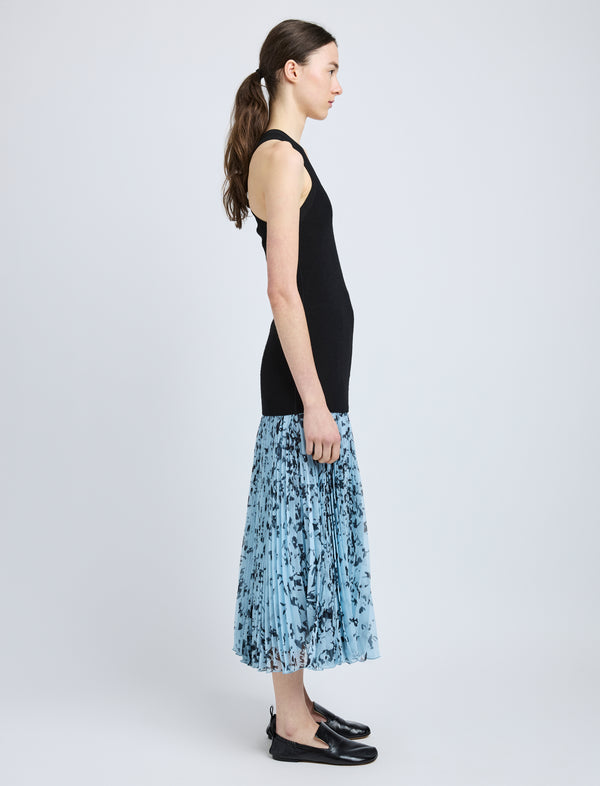 Proenza Schouler Proenza Schouler Cecily Skirt In Printed Crinkle Chiffon - Sky Blue Multi