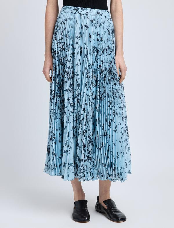 Proenza Schouler Proenza Schouler Cecily Skirt In Printed Crinkle Chiffon - Sky Blue Multi